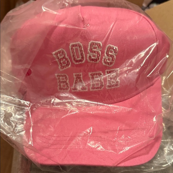Paris Hilton Accessories - 🔥Light Pink “Boss Babe” SnapBack hat embroidered w/Rinestones!! By Paris Hilton